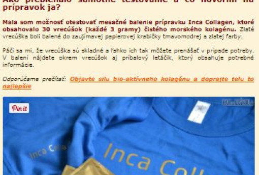Test - Inca Collagen pomocník v zdraví a kráse