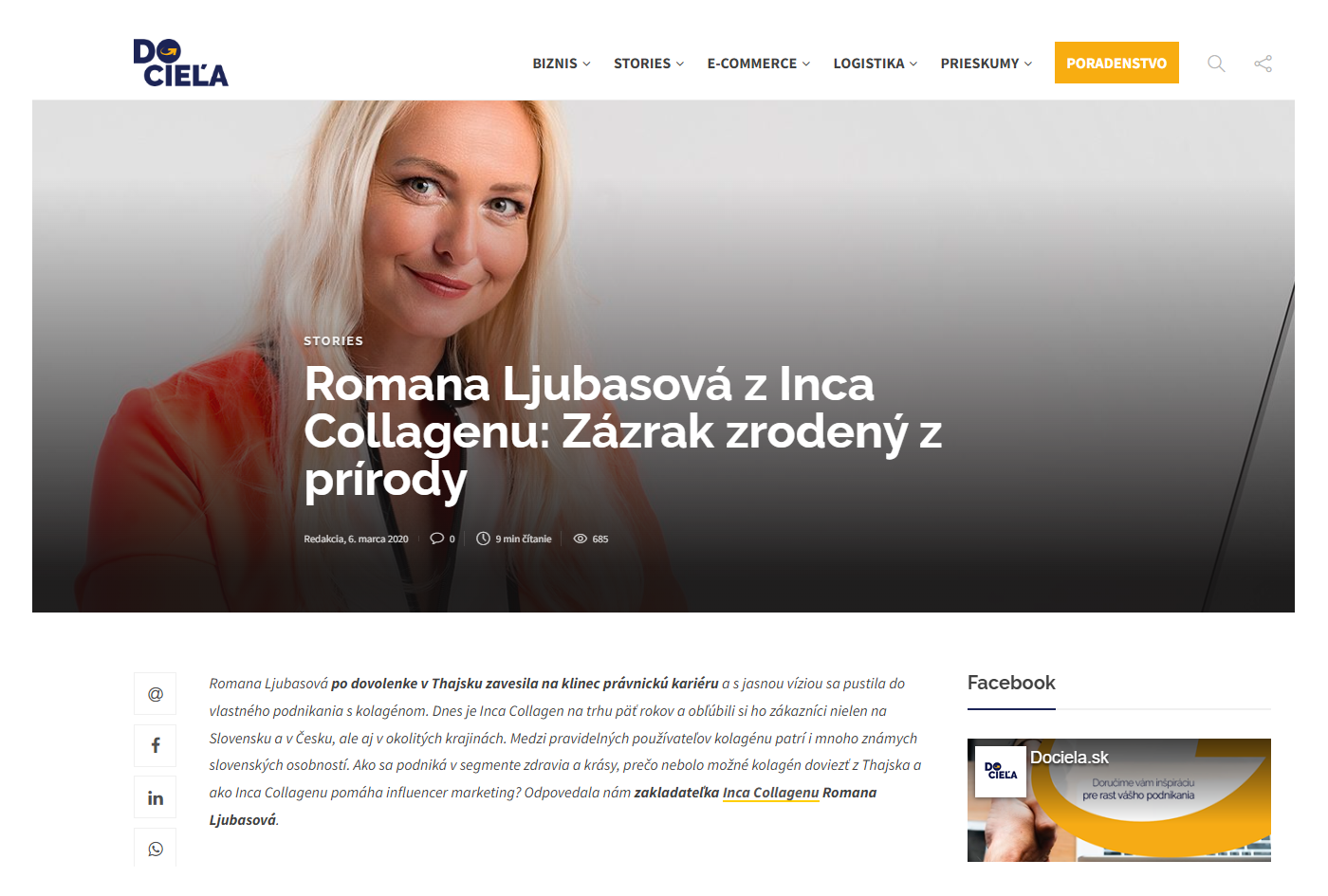 Romana Ljubasová z Inca Collagenu: Zázrak zrodený z prírody