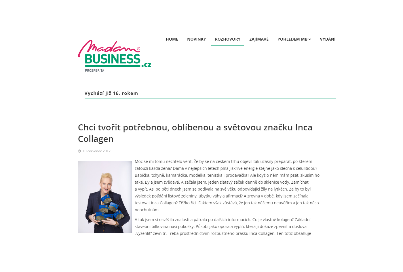 Rozhovor s Romanou Ljubasovou v Madam BUSINESS